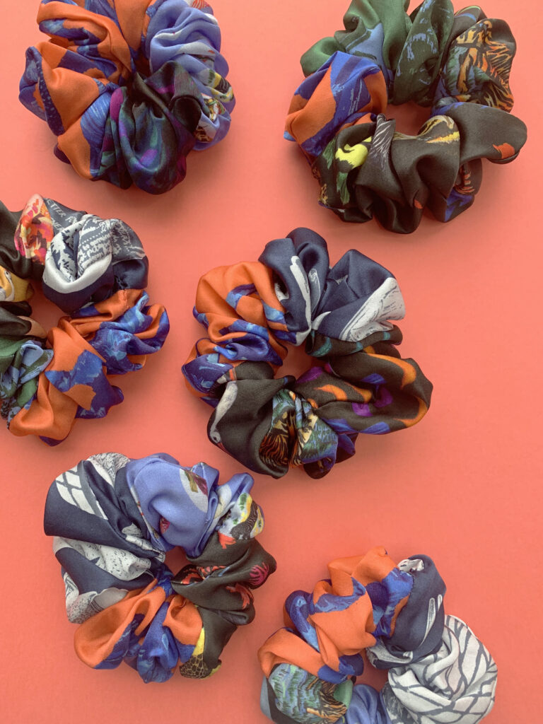 Patterned Gung Ho scrunchies 