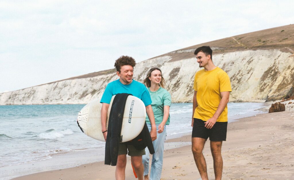Rapanui models on beach