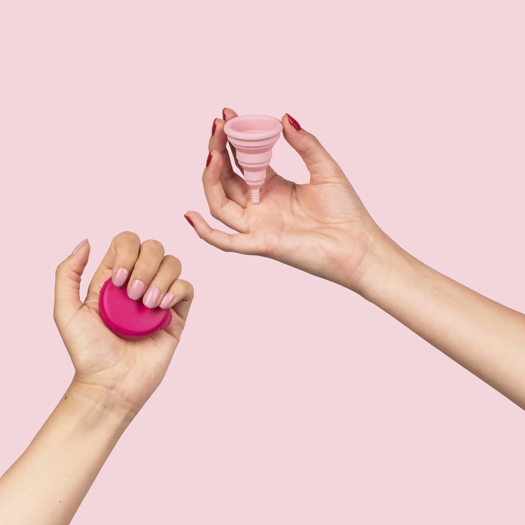 menstrual cup | folded and unfolded