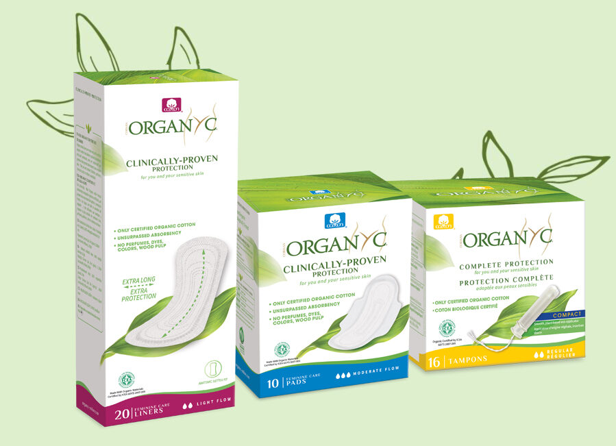 Organyc eco-friendly organic period pads and tampons