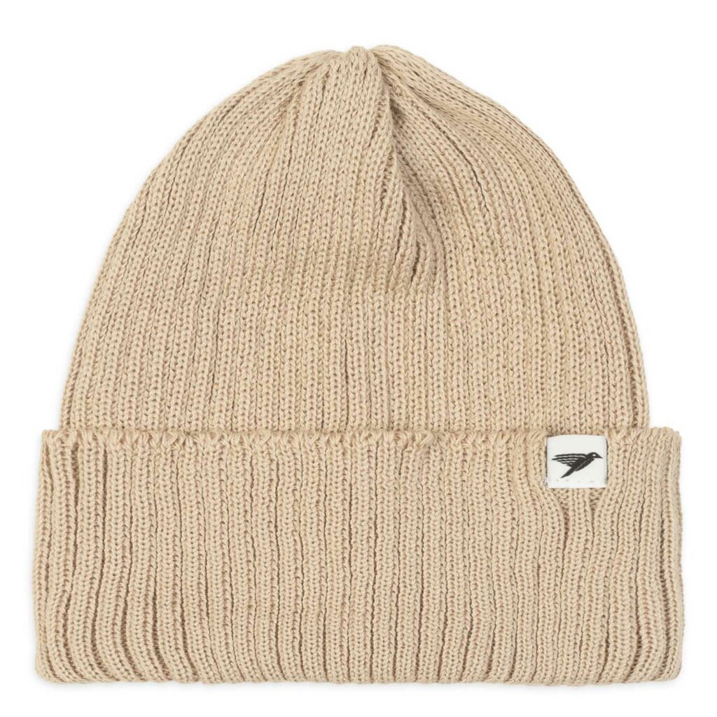 Organic cotton beige beanie hat