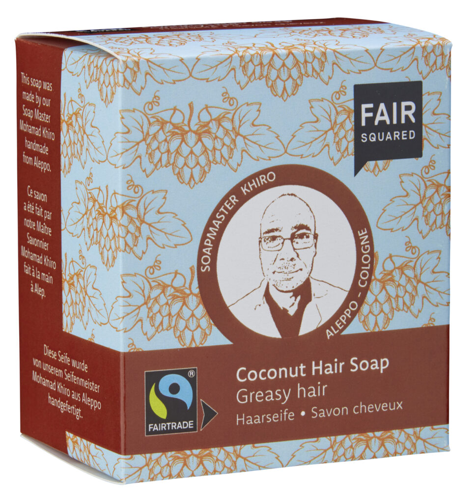 Fairsquared fairtrade coconut hair soap | natural anti-ageing ingredients in beauty products