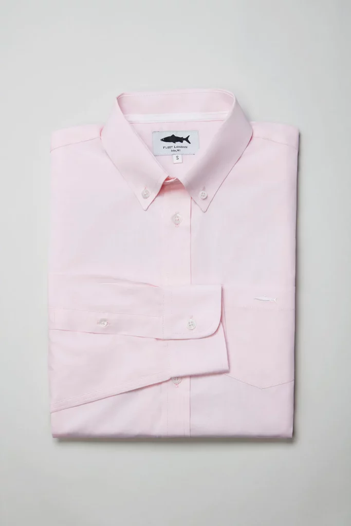 Fleet London salmon pink shirt