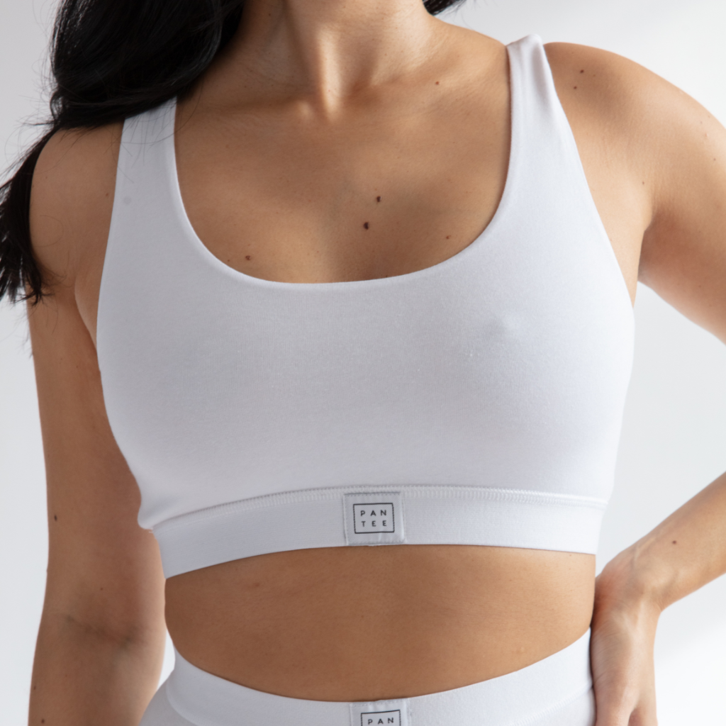 Pantee white crop bra