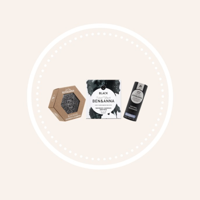 Ben & Anna Black Bundle of natural toiletries