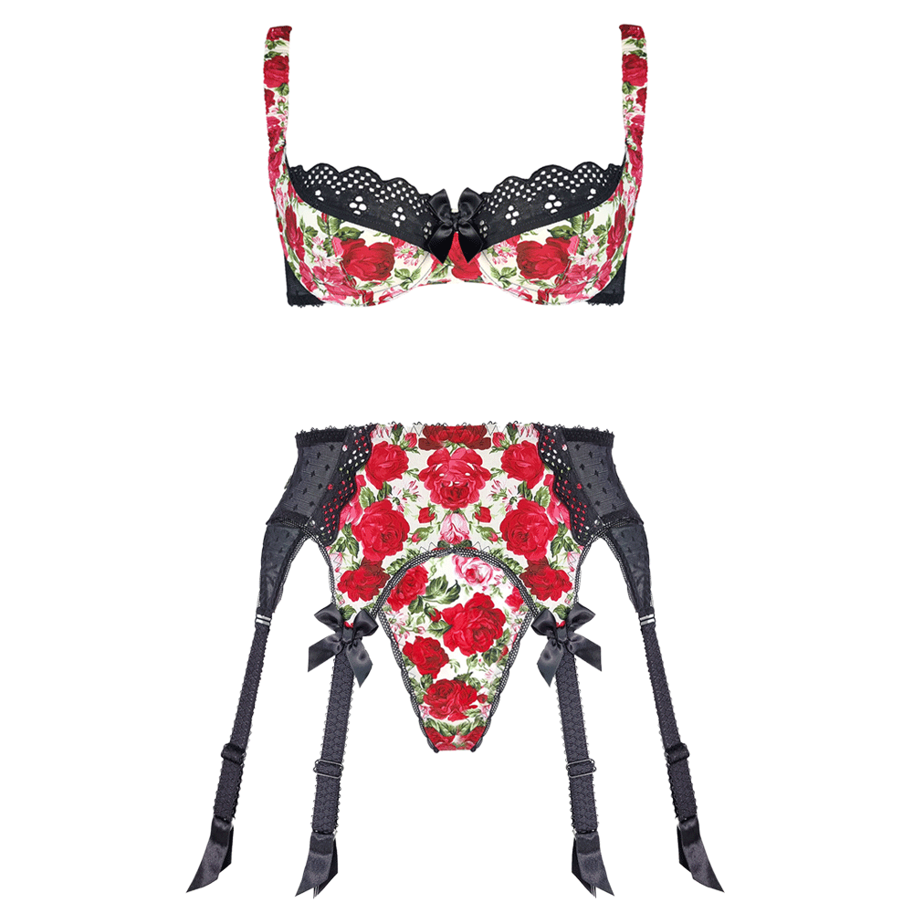 Buttress and Snatch flower cotton lingerie set