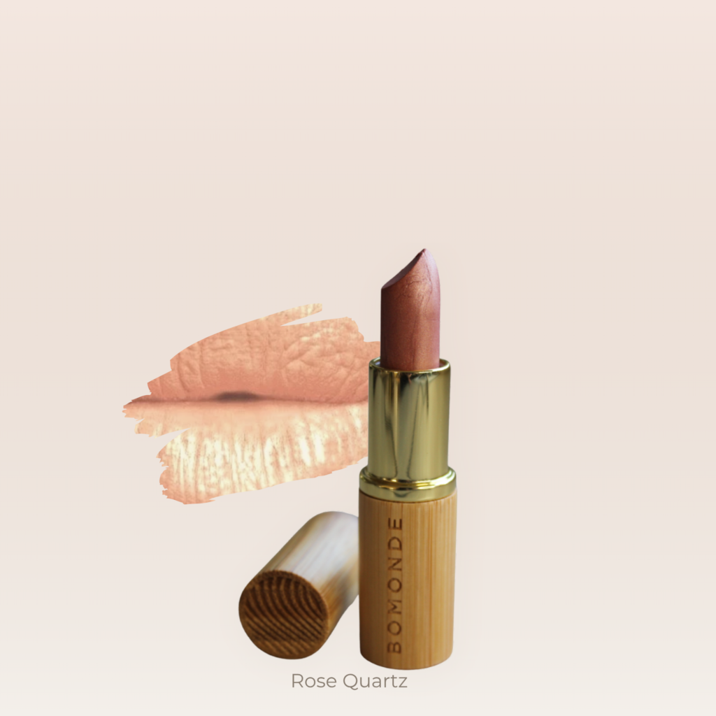 Bomonde vegan satin lipstick rose quartz soft pink