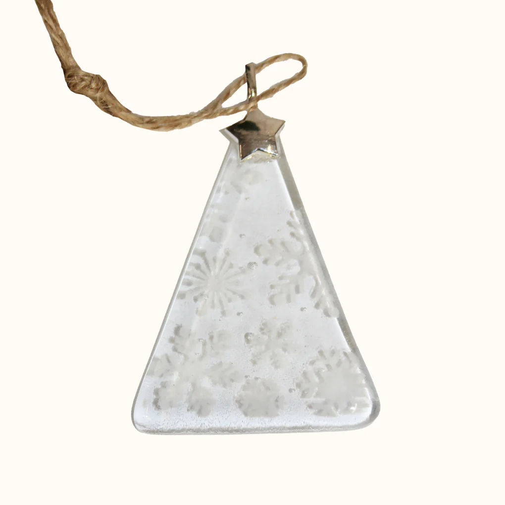 Fused Glass Snowflake Christmas Tree Decoration