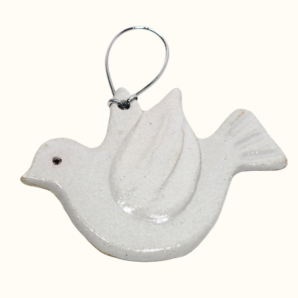 White Dove Handmade Ceramic Hanging Keepsake Decoration