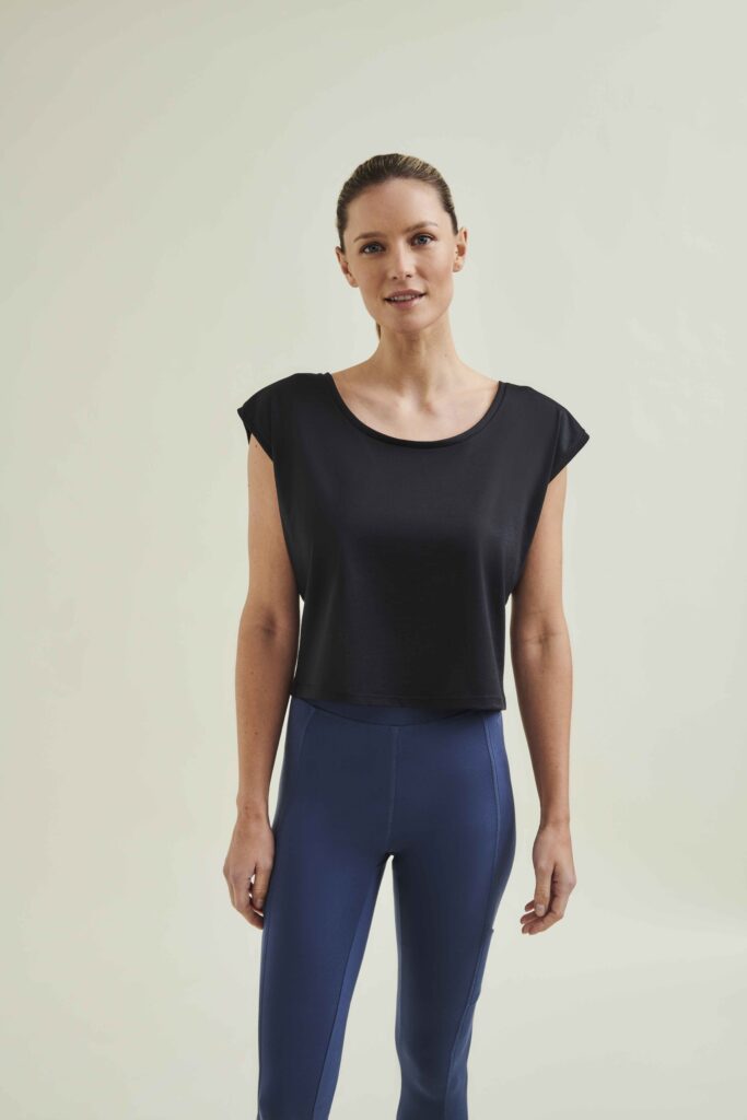 Cropped Dance Vest - Caviar Black