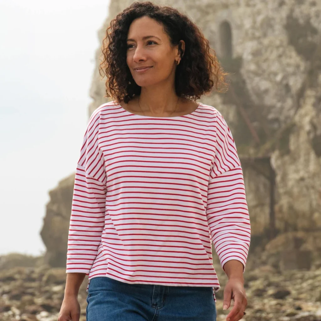 Rapanui Striped Boat Neck Top