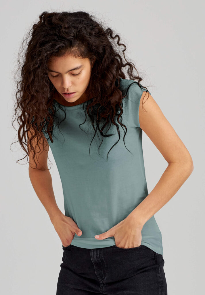 Green Cap Sleeve T-Shirt
